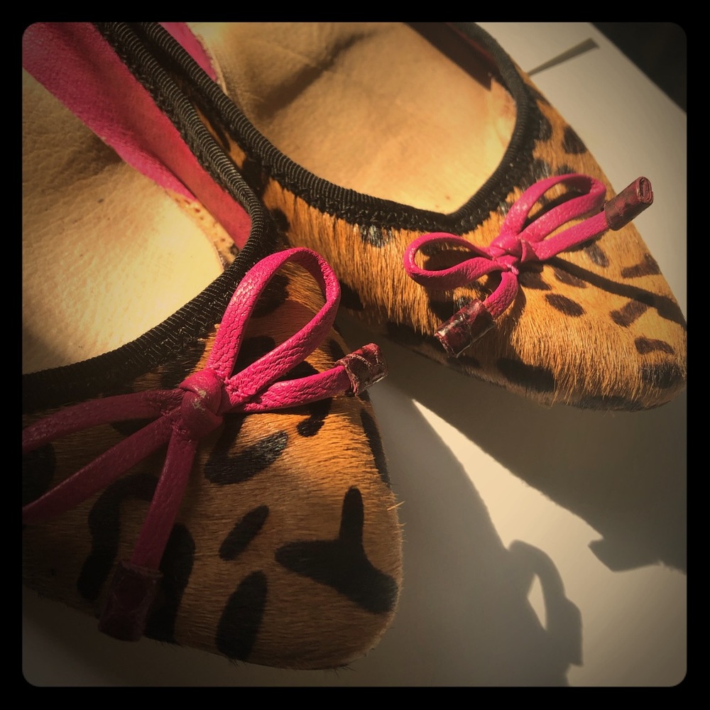 Calf hair leopard flats